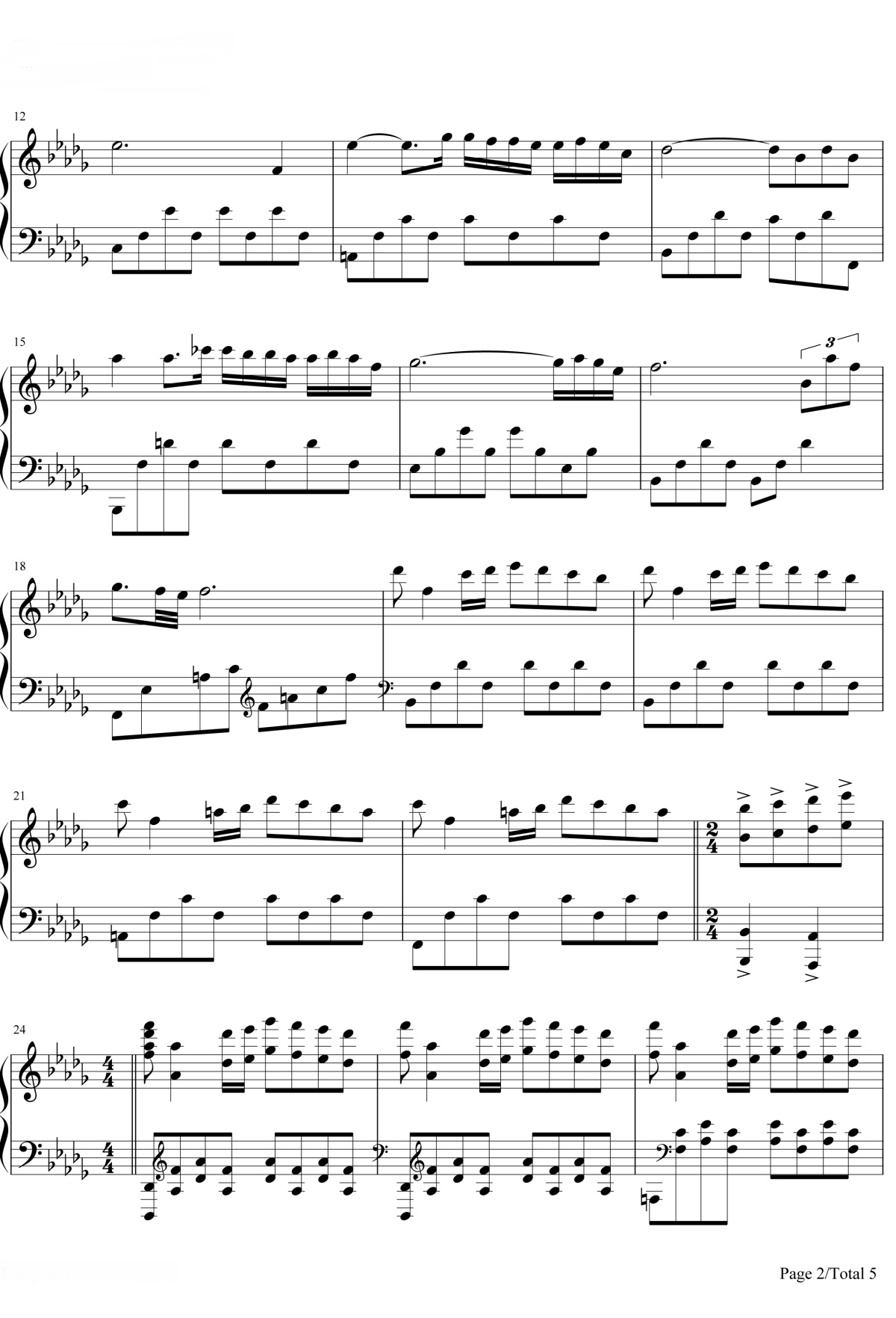 【秋日私语】的钢琴谱简谱 - Richard Clayderman