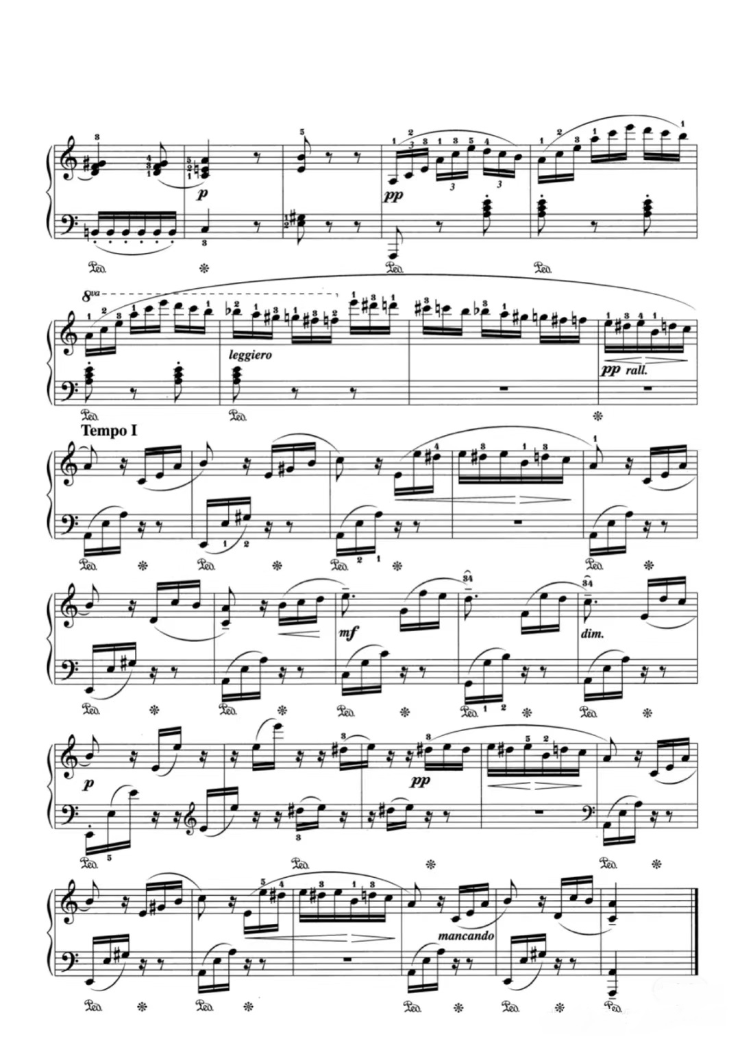 【献给爱丽丝】的钢琴谱简谱 - 贝多芬