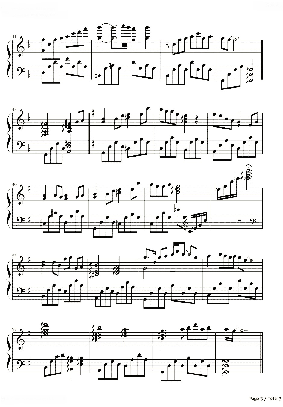 【菊花台】的钢琴谱简谱 – 周杰伦