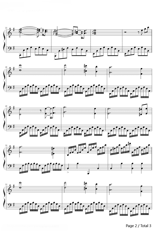 【绿袖子】的钢琴谱简谱 – Richard Clayderman