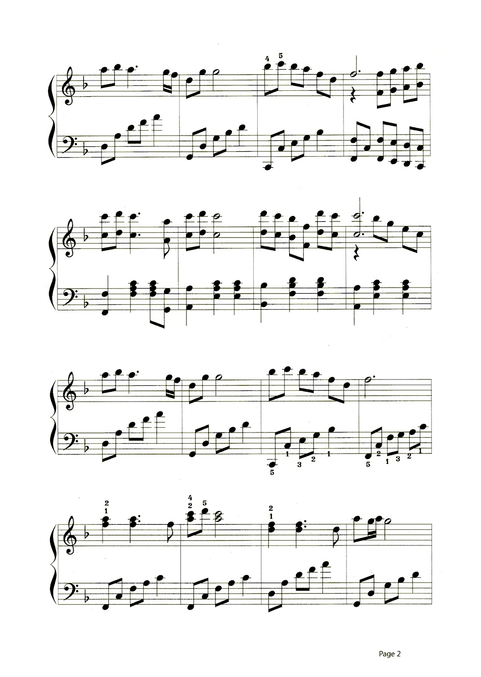 【大海啊故乡】的钢琴谱简谱 – 王立平
