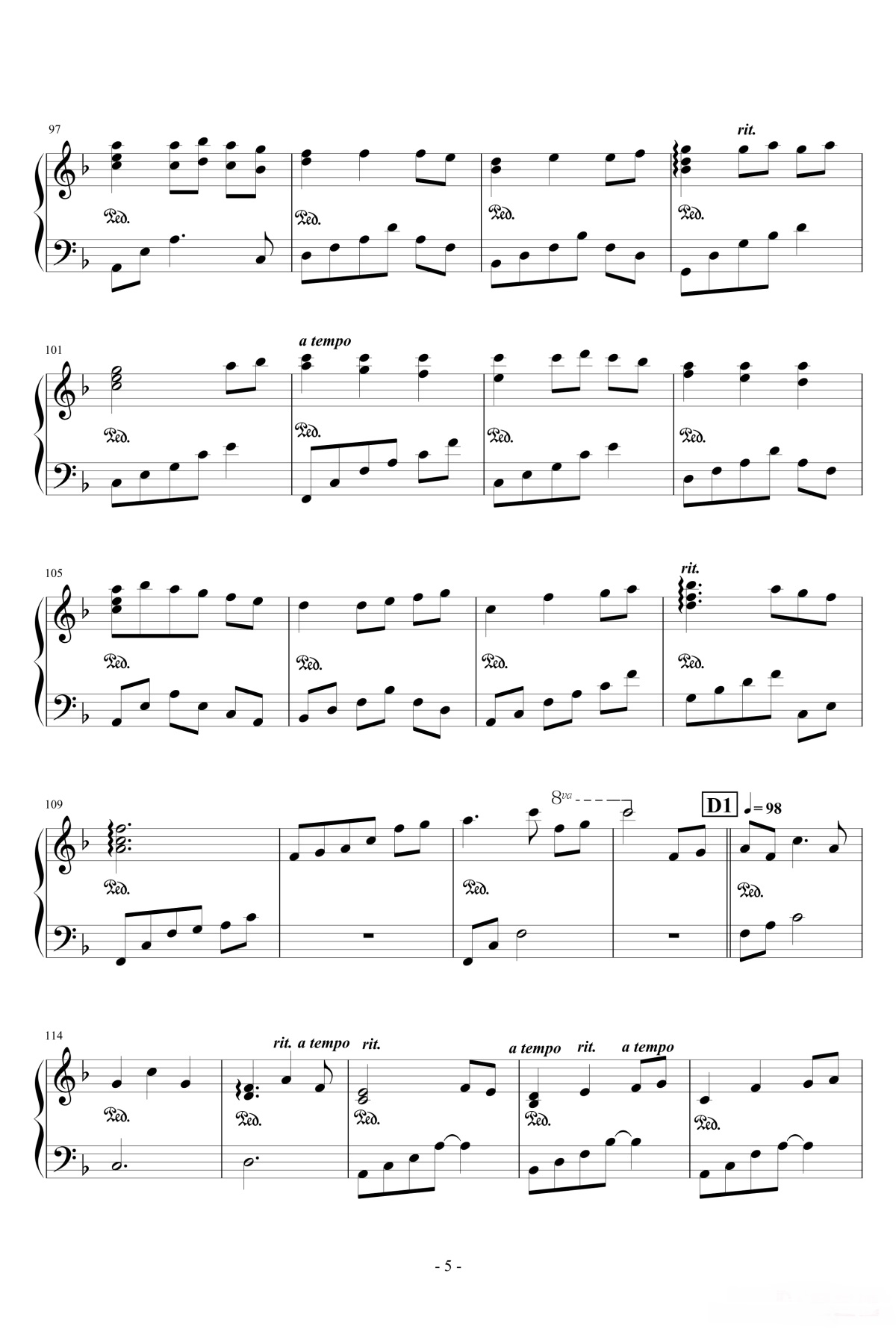 【千与千寻】的钢琴谱简谱