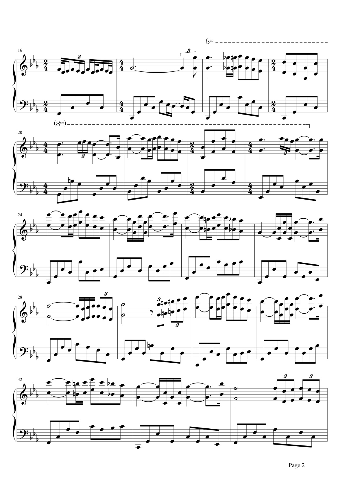 【爱的协奏曲】的钢琴谱简谱 – Richard Clayderman