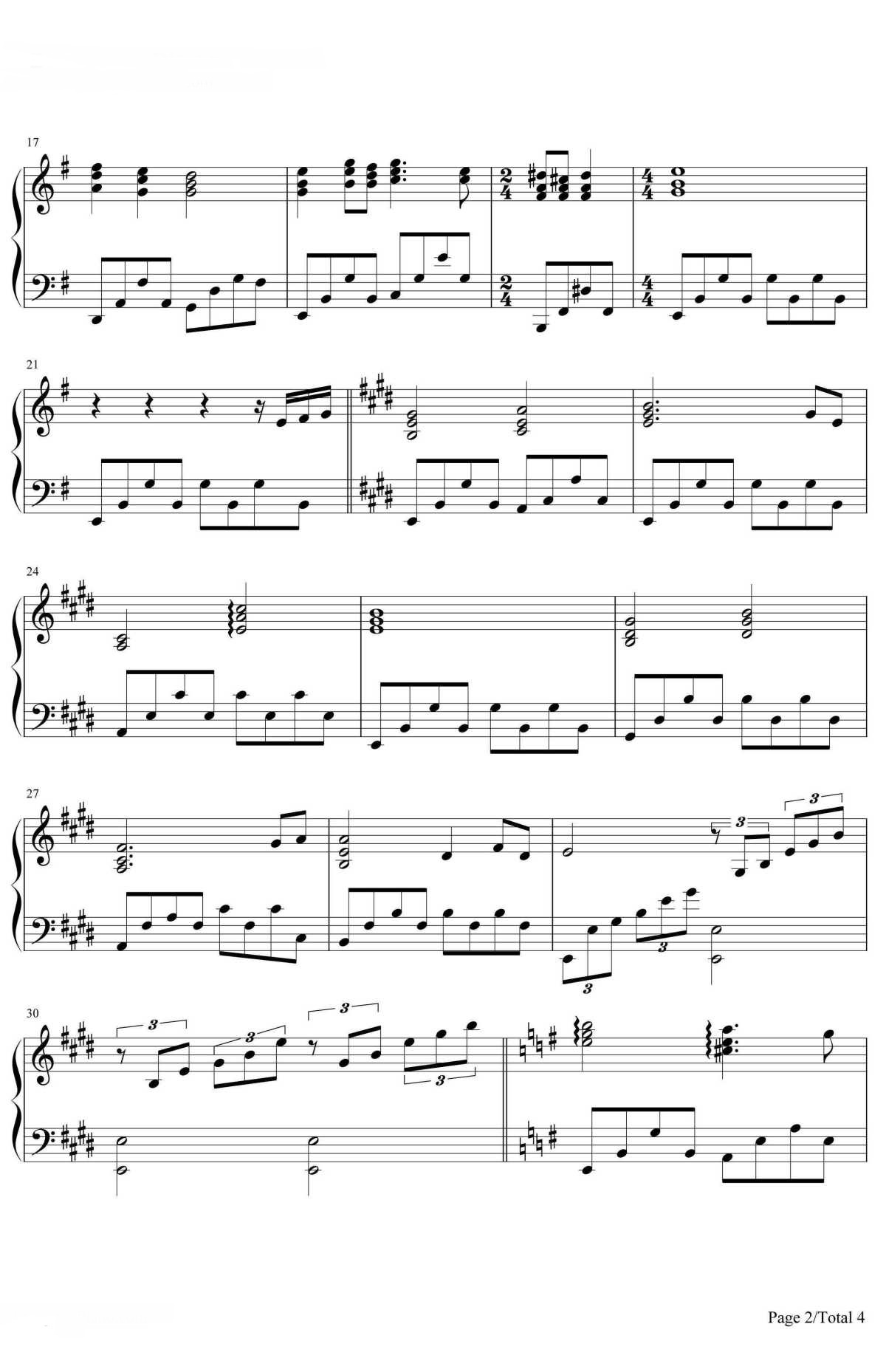 【蓝色的爱】的钢琴谱简谱 – Richard Clayderman