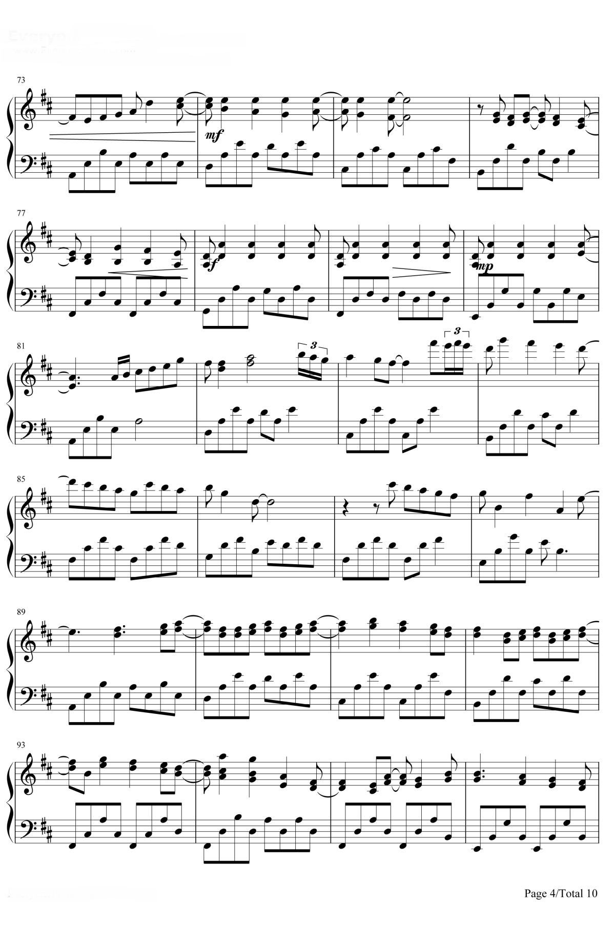 【卡农变奏曲】的钢琴谱简谱 – 大卫·兰兹 (David Lanz)
