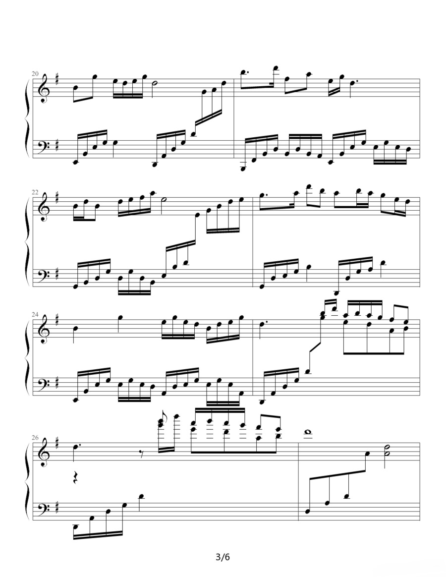 【梁祝化蝶】的钢琴谱简谱 – 选自电影《梁山伯与祝英台》