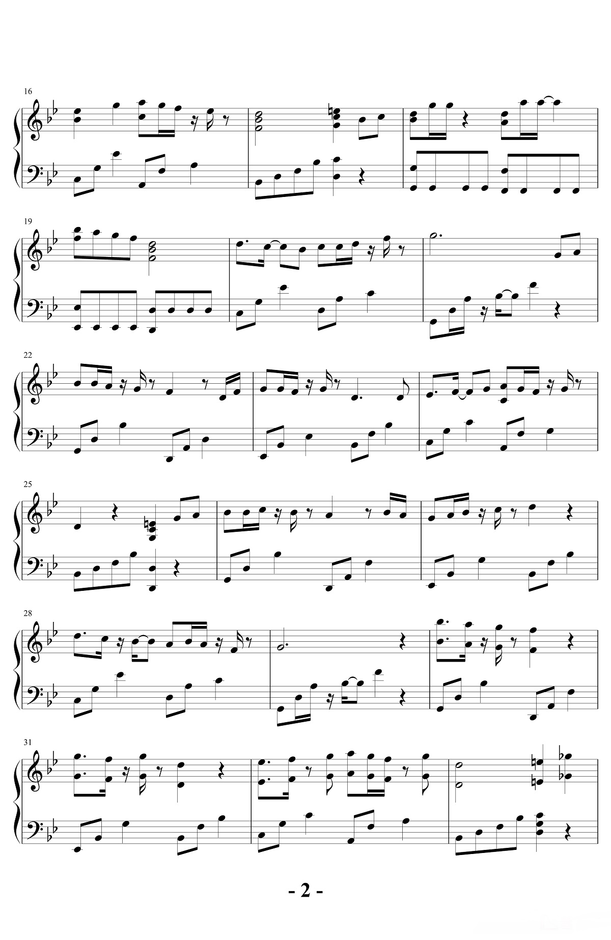 【我们不是相爱吗】的钢琴谱简谱 – T-ara